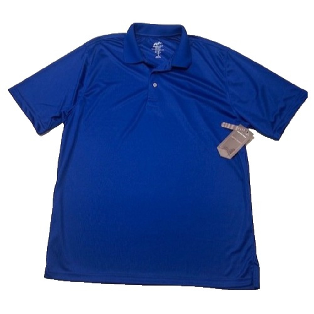 Jackson Hole Mens Short Sleeve Polo Shirt Royal Blue Checked Pattern NWT- Size L